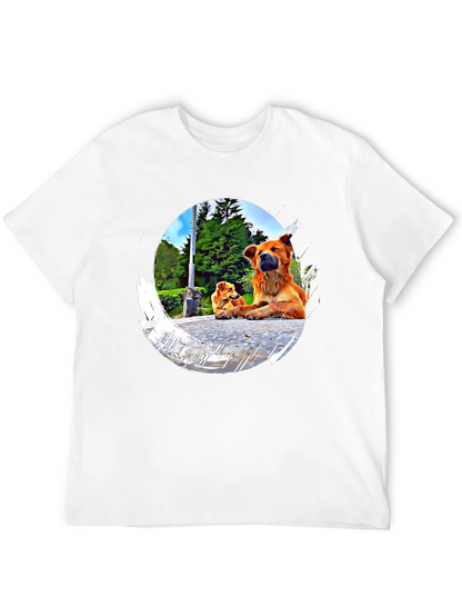 Dogs in Circle Graphic T-Shirt
