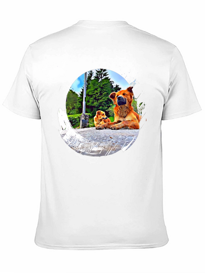 Dogs in Circle Graphic T-Shirt