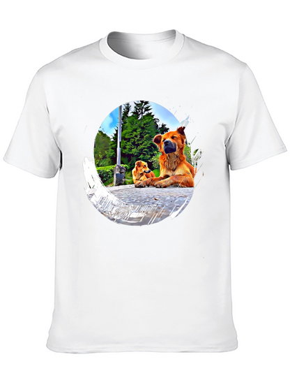 Dogs in Circle Graphic T-Shirt