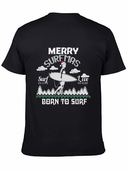 Merry Surfmas T-Shirt Born to Surf Christmas Tee