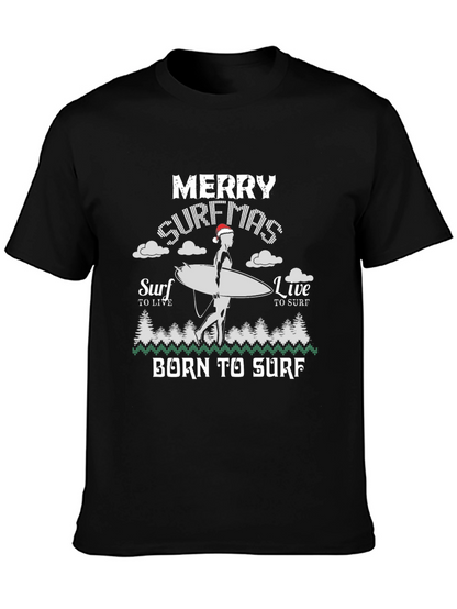 Merry Surfmas T-Shirt Born to Surf Christmas Tee