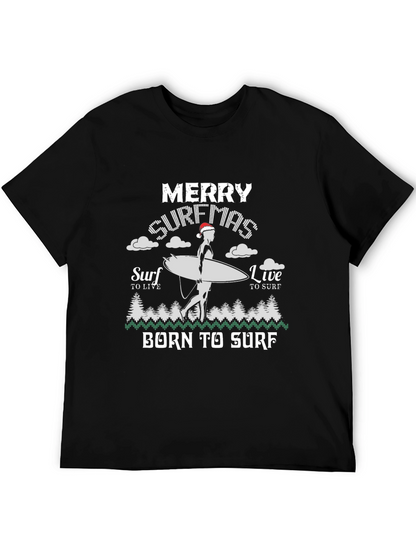 Merry Surfmas T-Shirt Born to Surf Christmas Tee