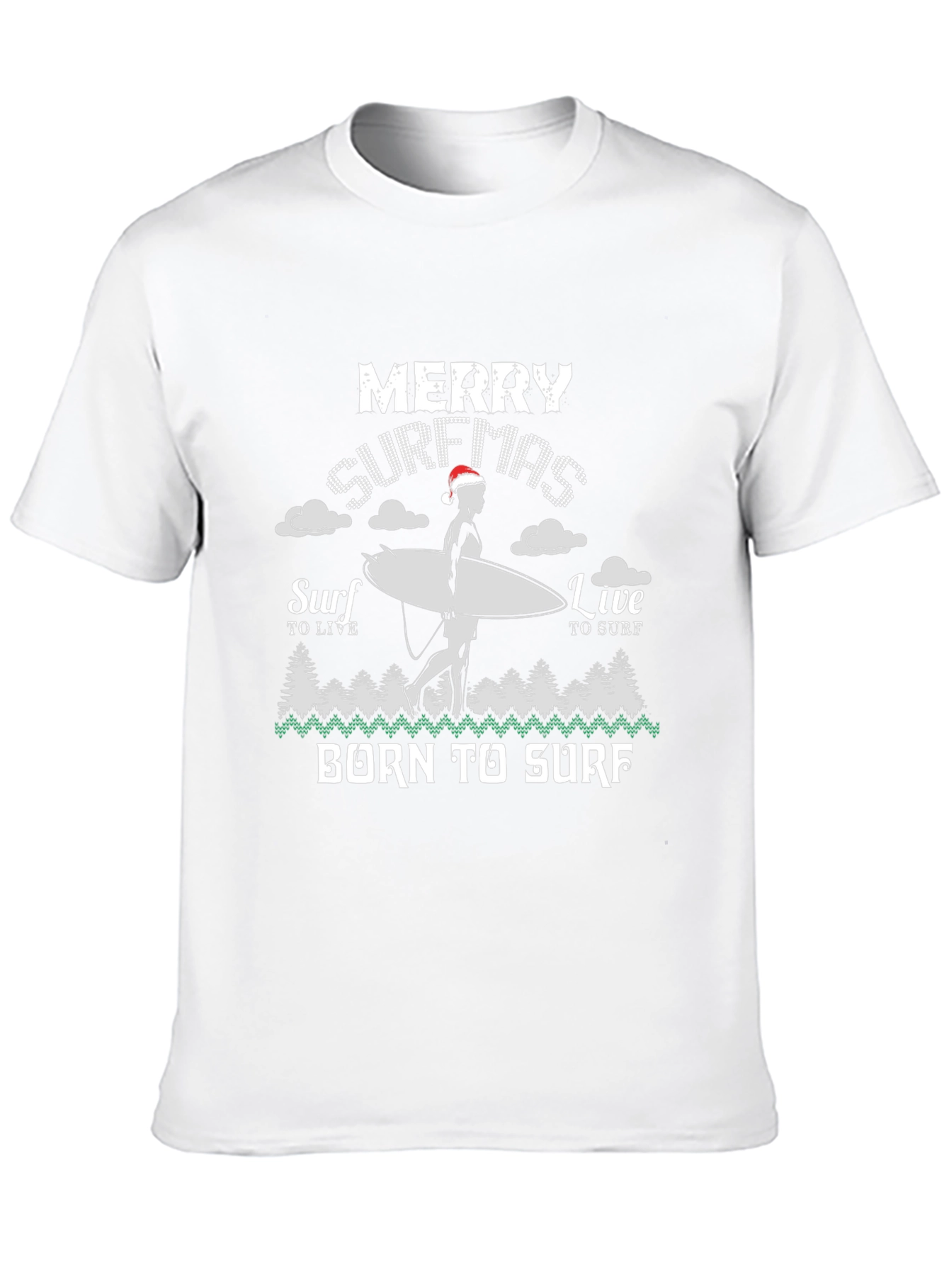 Merry Surfmas T-Shirt Born to Surf Christmas Tee