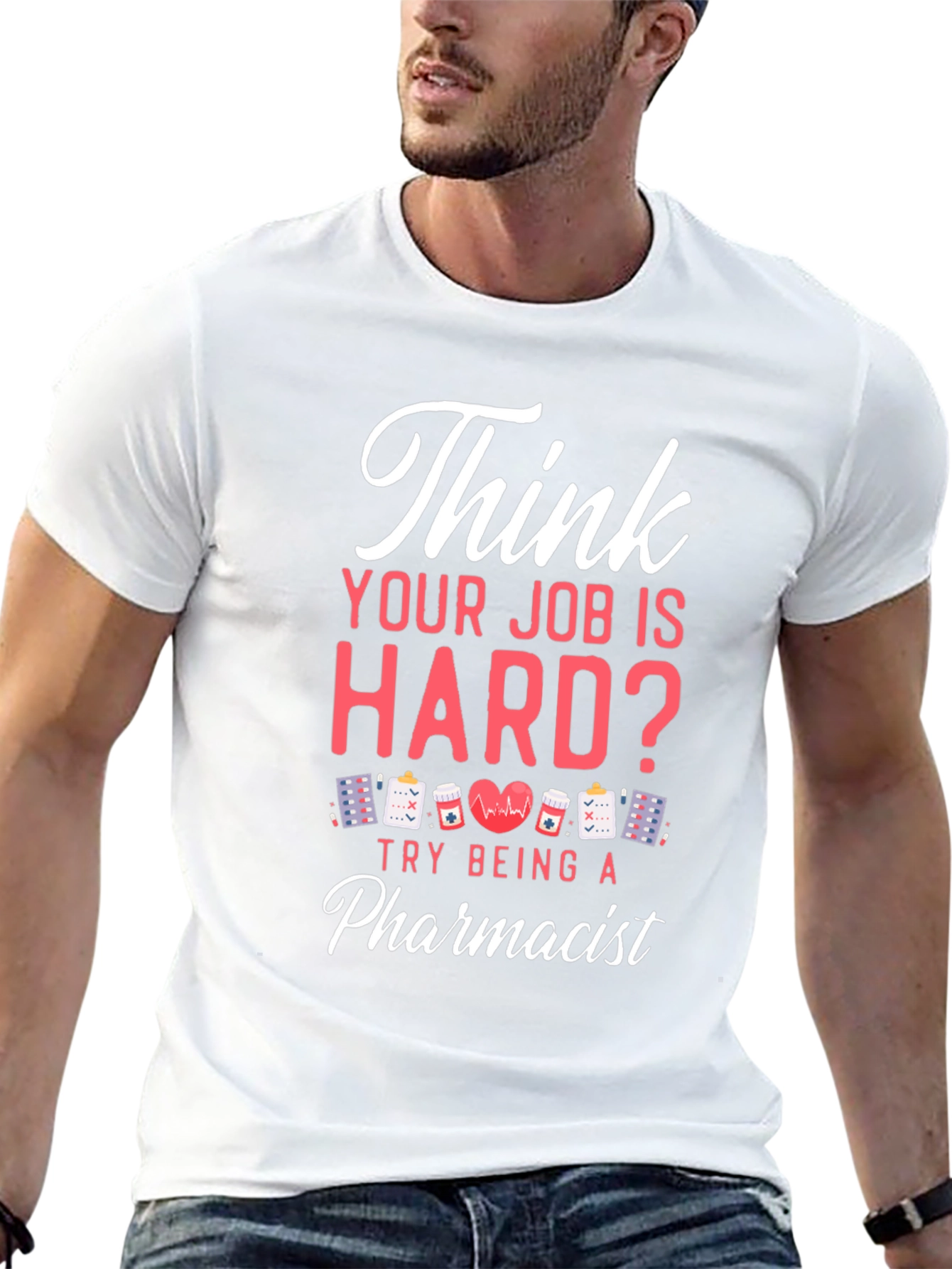 Pharmacist Hard Job T-Shirt - Black Casual Tee