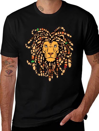 Lion Dreadlocks Graphic Tee - Black T-Shirt