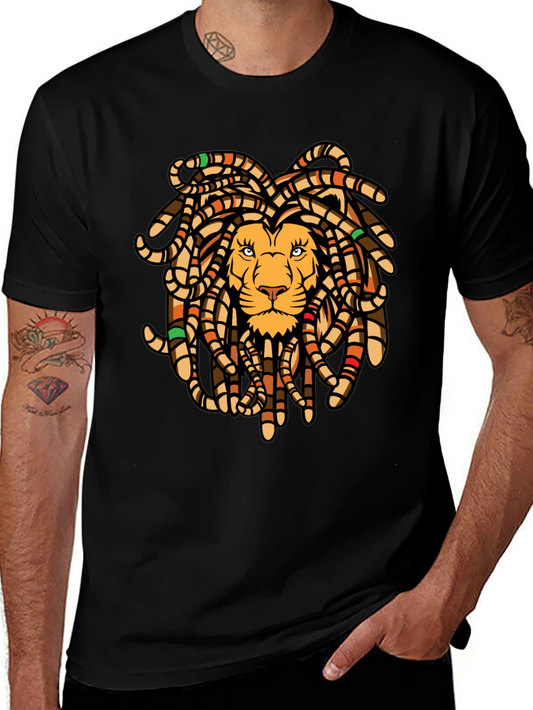 Lion Dreadlocks Graphic Tee - Black T-Shirt