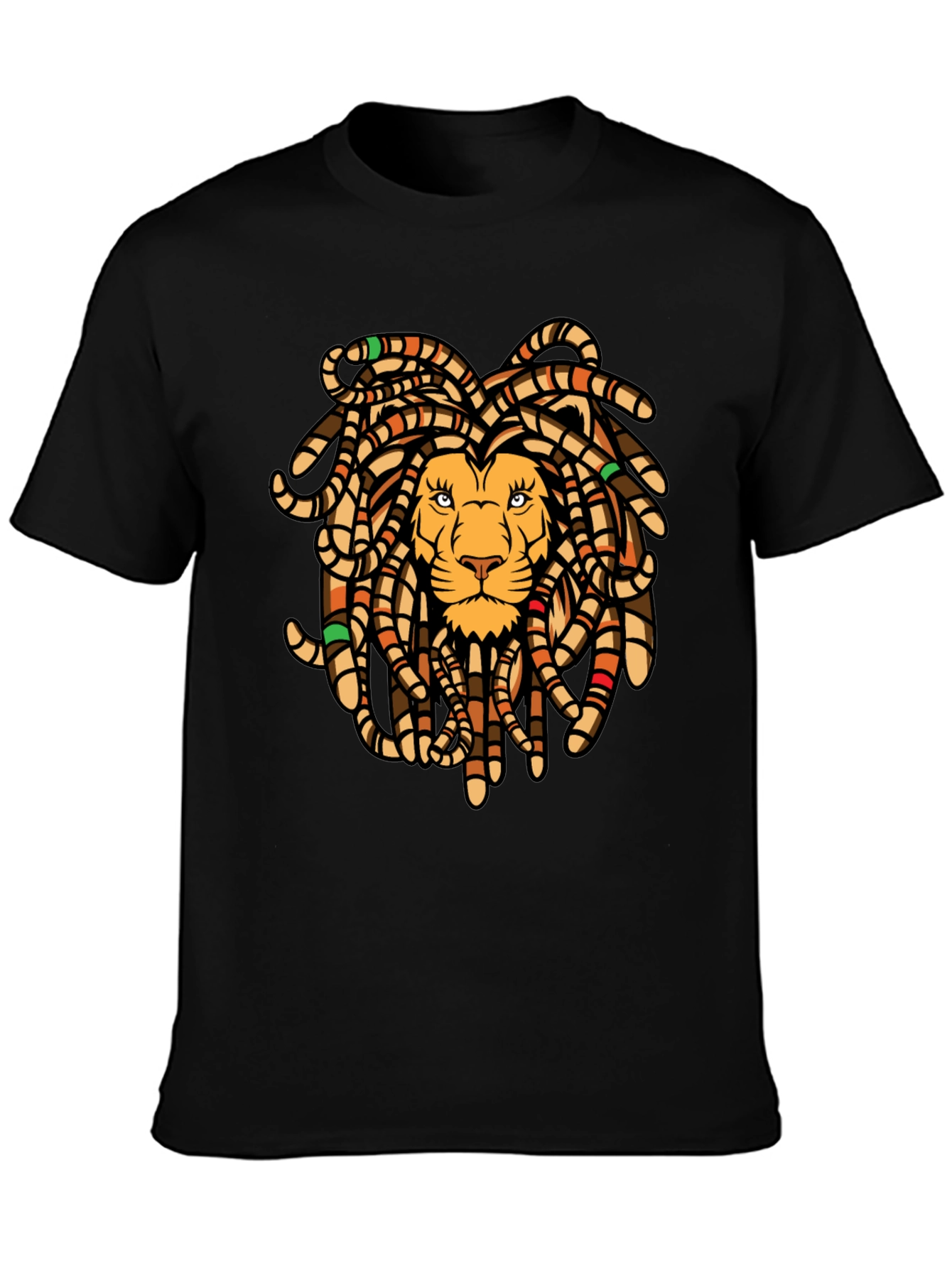 Lion Dreadlocks Graphic Tee - Black T-Shirt
