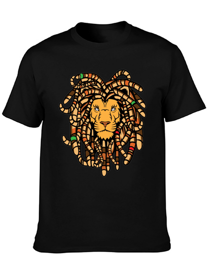 Lion Dreadlocks Graphic Tee - Black T-Shirt