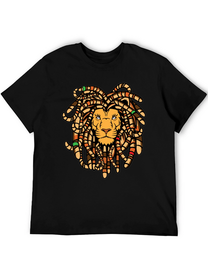 Lion Dreadlocks Graphic Tee - Black T-Shirt