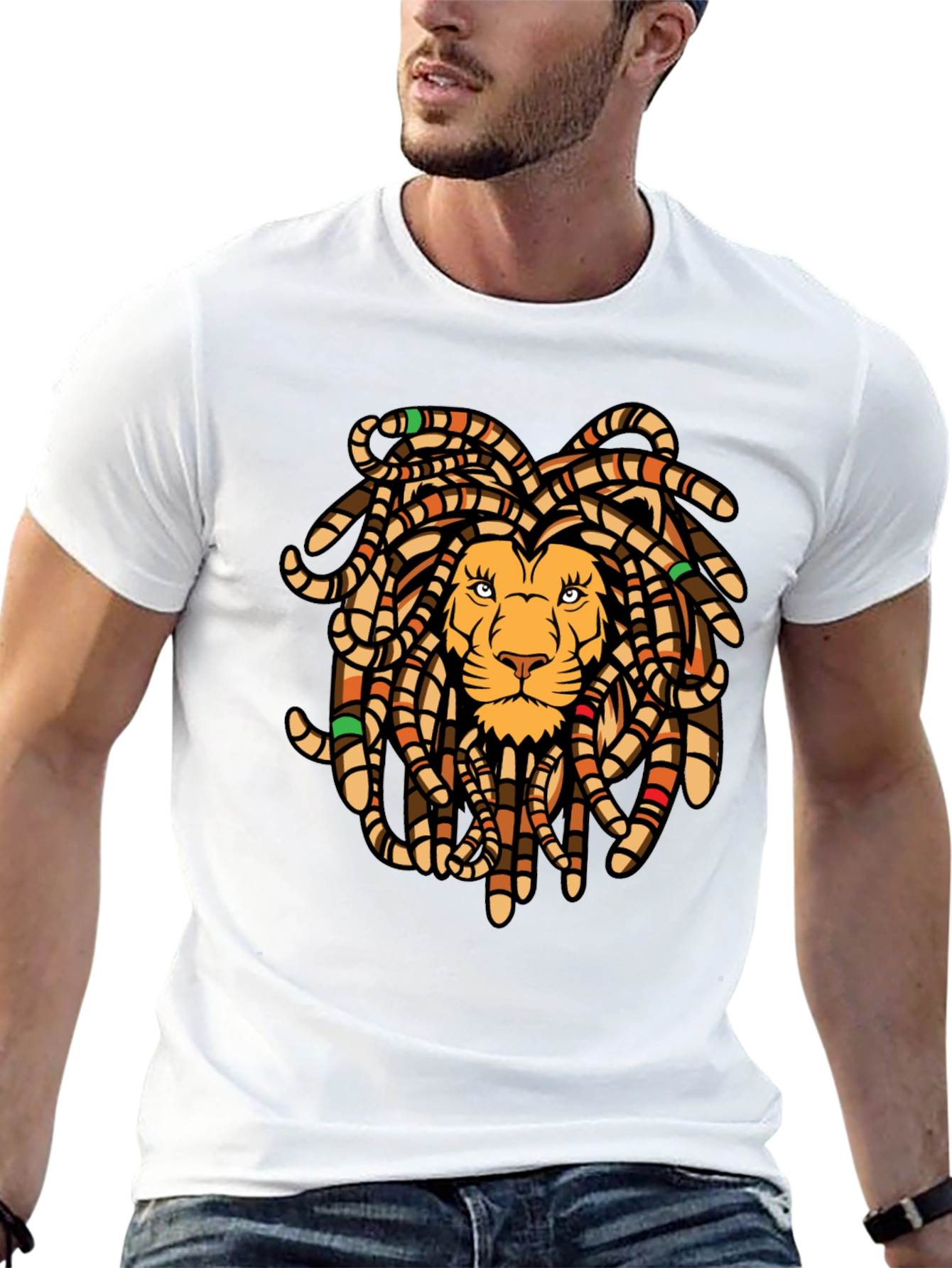 Lion Dreadlocks Graphic Tee - Black T-Shirt