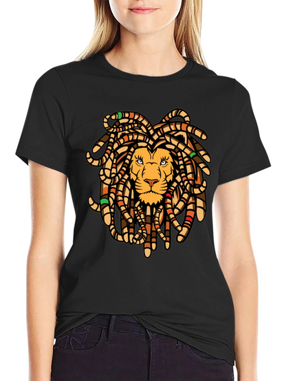 Lion Dreadlocks Graphic Tee - Black T-Shirt