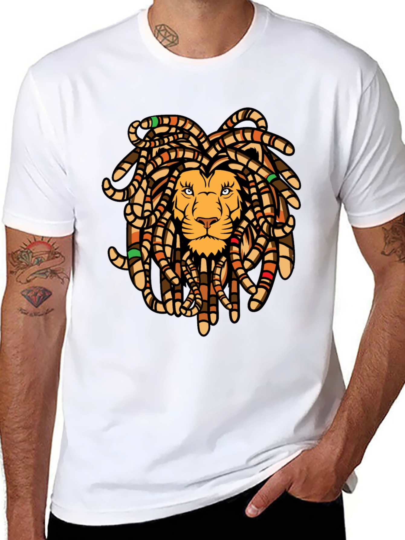 Lion Dreadlocks Graphic Tee - Black T-Shirt