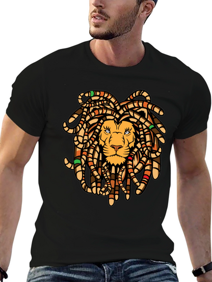 Lion Dreadlocks Graphic Tee - Black T-Shirt