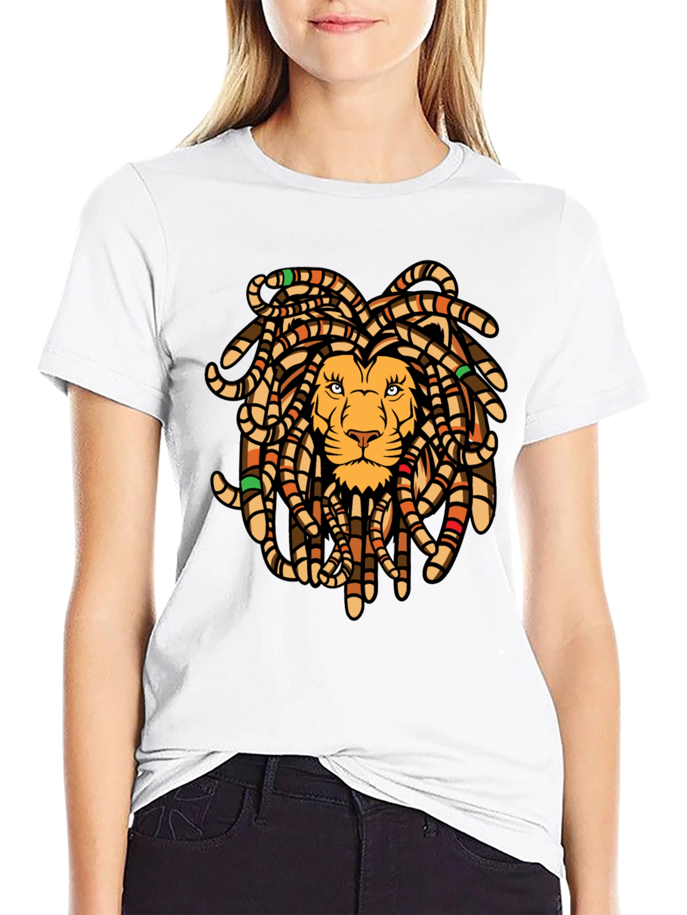 Lion Dreadlocks Graphic Tee - Black T-Shirt