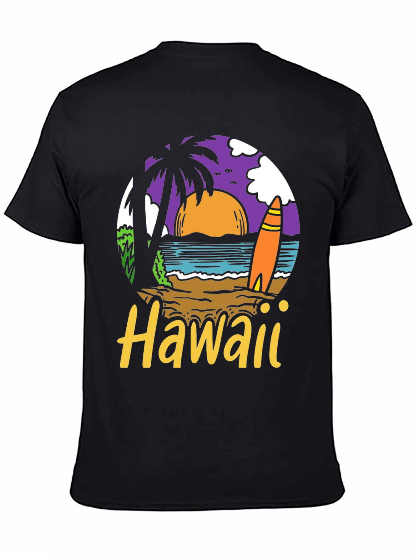 Hawaii Beach Scene Graphic T-Shirt