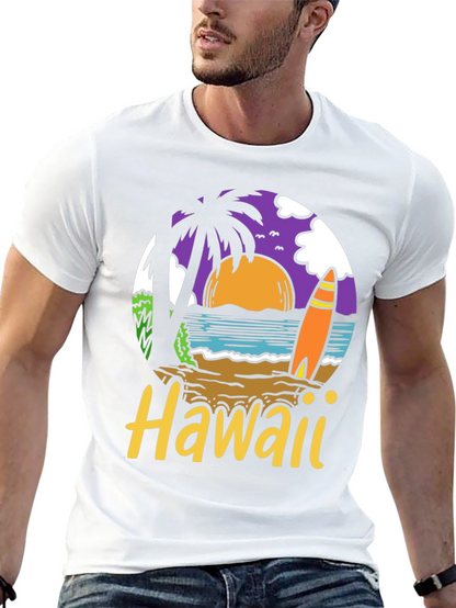 Hawaii Beach Scene Graphic T-Shirt