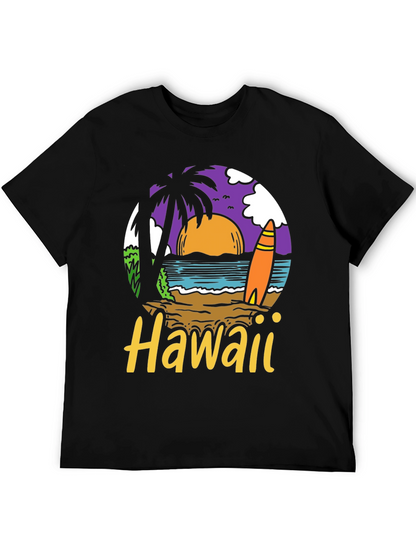 Hawaii Beach Scene Graphic T-Shirt