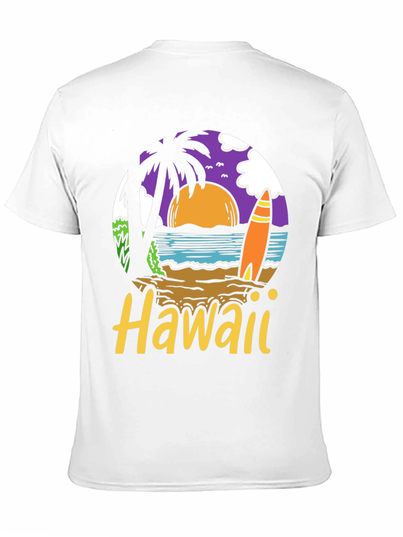 Hawaii Beach Scene Graphic T-Shirt