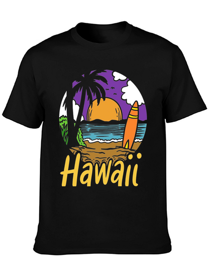 Hawaii Beach Scene Graphic T-Shirt