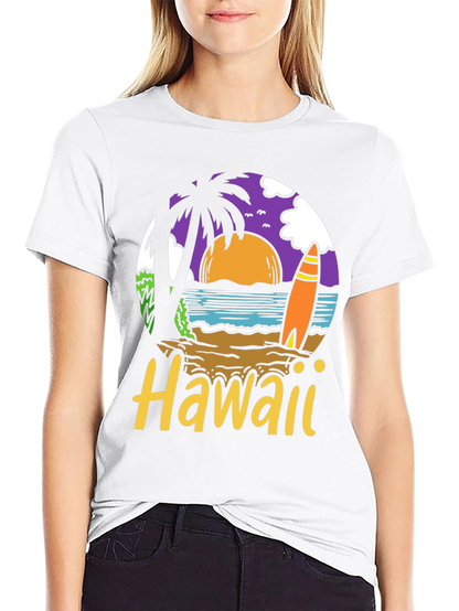 Hawaii Beach Scene Graphic T-Shirt