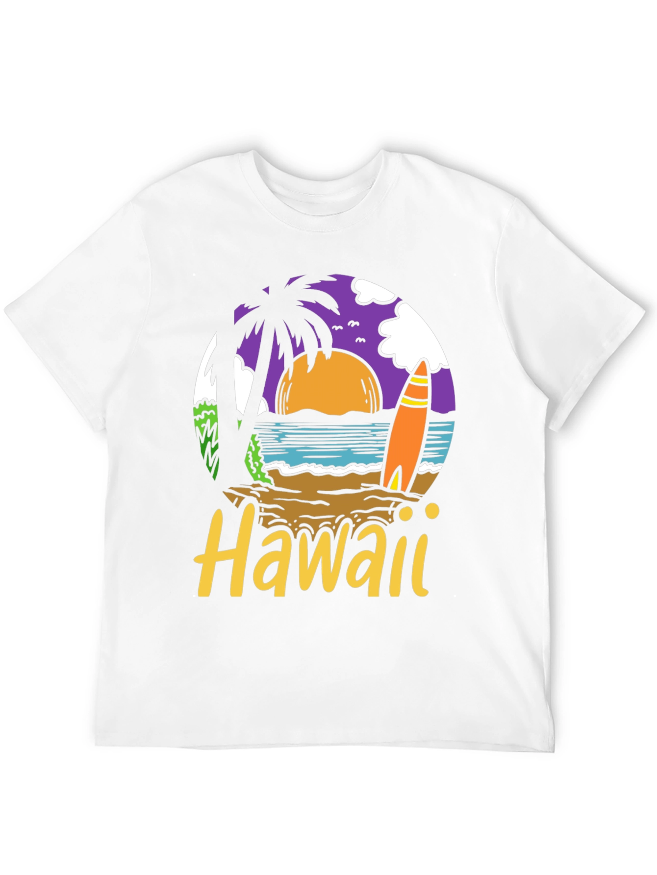 Hawaii Beach Scene Graphic T-Shirt
