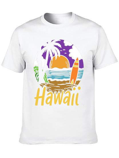 Hawaii Beach Scene Graphic T-Shirt