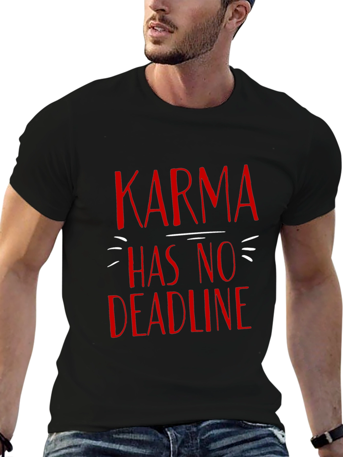Karma Has No Deadline T-Shirt - Black Graphic Tee