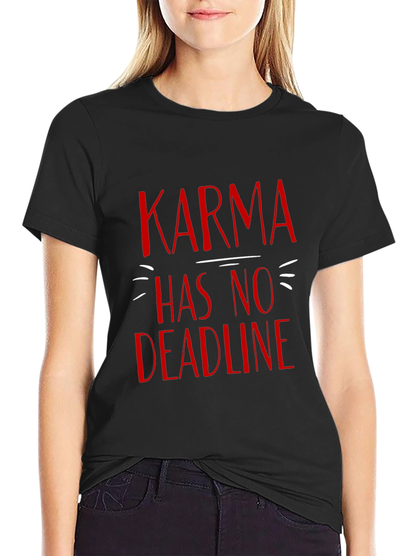 Karma Has No Deadline T-Shirt - Black Graphic Tee