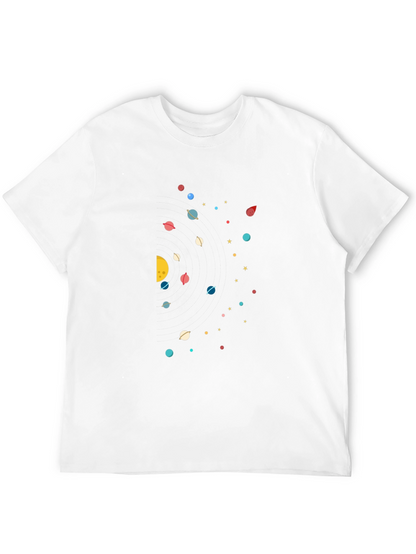 Cosmic Planet Graphic Tee - Black Cotton Blend
