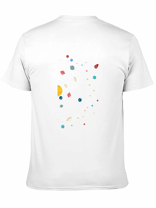 Cosmic Planet Graphic Tee - Black Cotton Blend