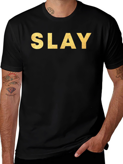 Slay Gold Lettering Black T-Shirt
