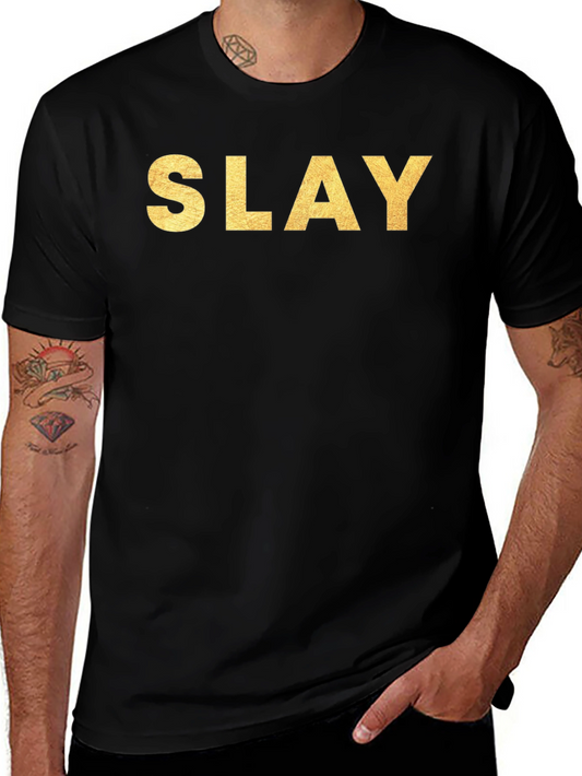 Slay Gold Lettering Black T-Shirt