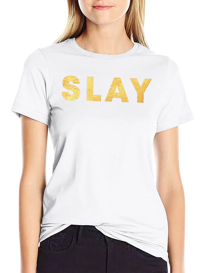 Slay Gold Lettering Black T-Shirt