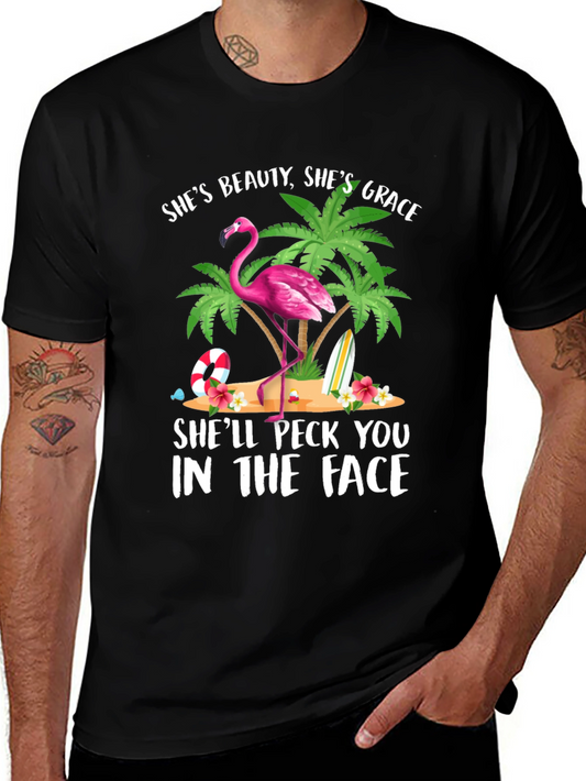 Flamingo Graphic T-Shirt - Beauty Grace Peck!