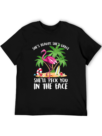 Flamingo Graphic T-Shirt - Beauty Grace Peck!