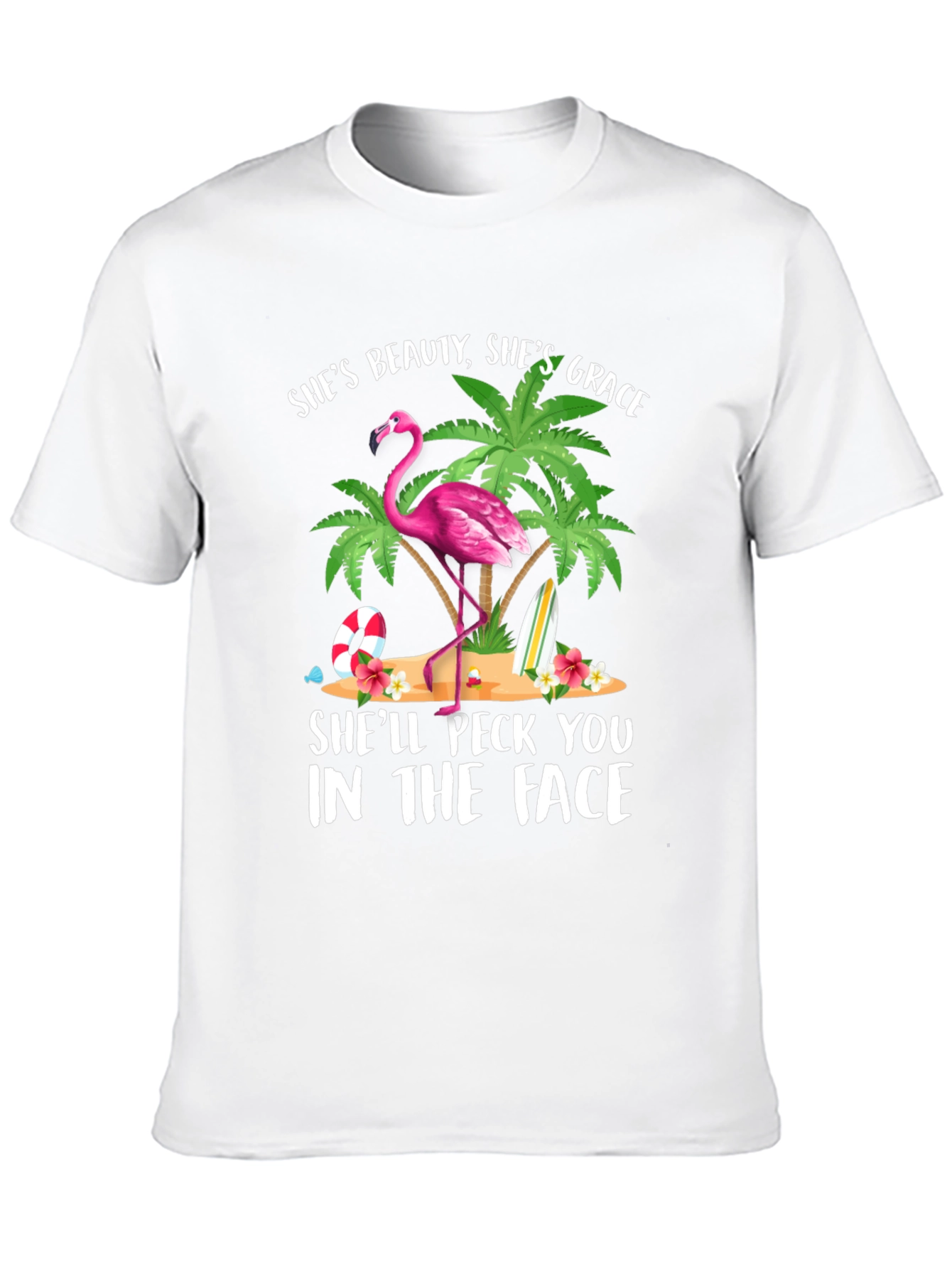 Flamingo Graphic T-Shirt - Beauty Grace Peck!