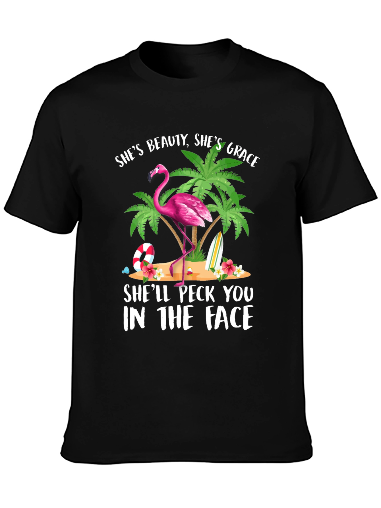 Flamingo Graphic T-Shirt - Beauty Grace Peck!