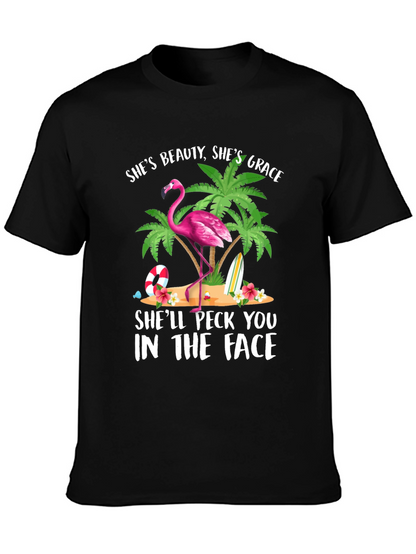 Flamingo Graphic T-Shirt - Beauty Grace Peck!