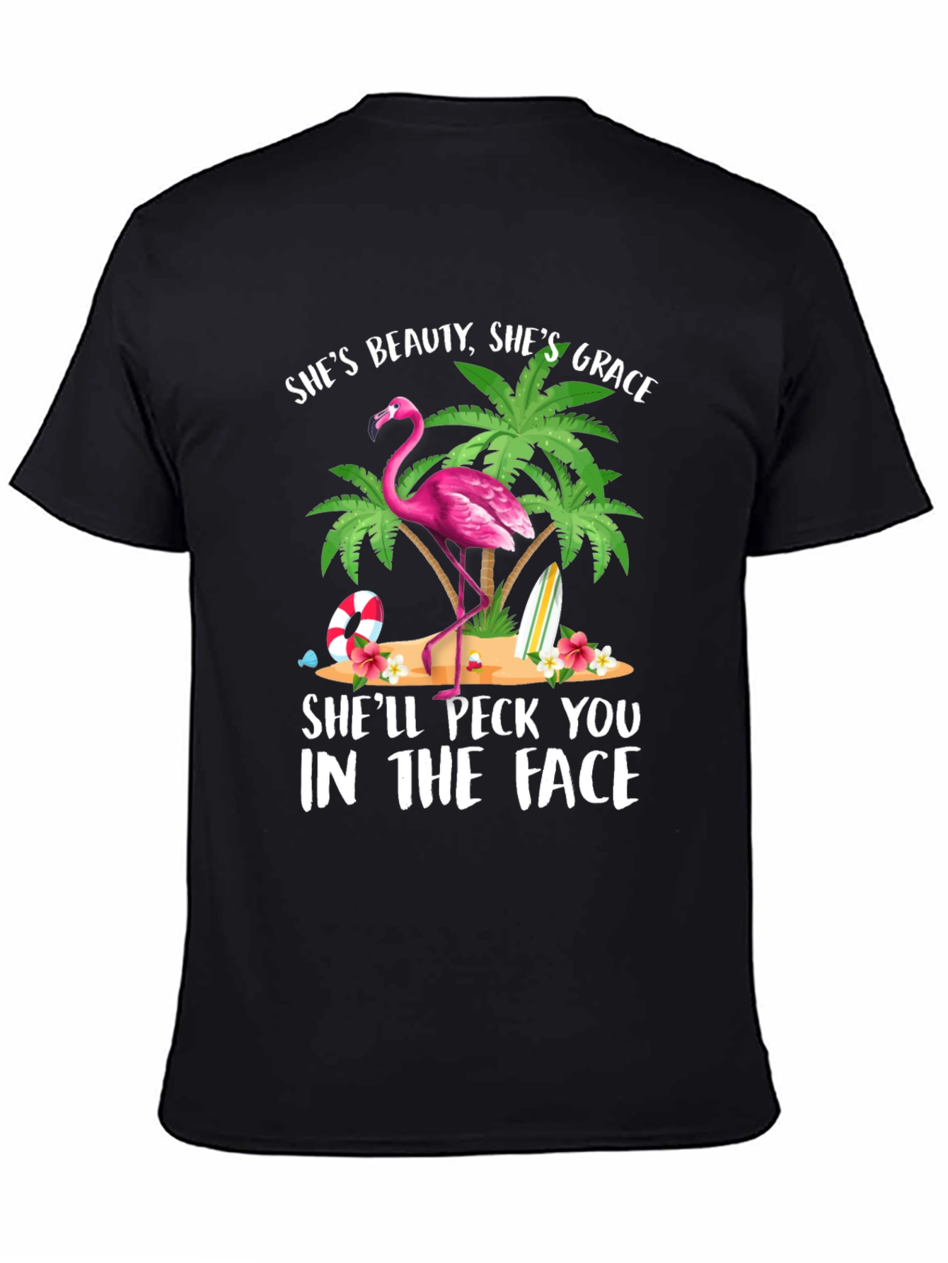 Flamingo Graphic T-Shirt - Beauty Grace Peck!