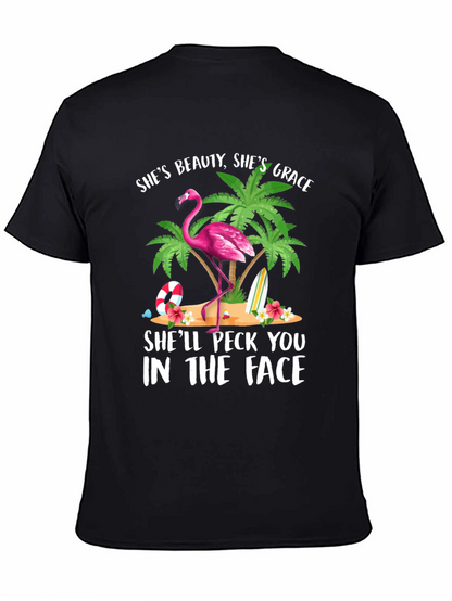 Flamingo Graphic T-Shirt - Beauty Grace Peck!