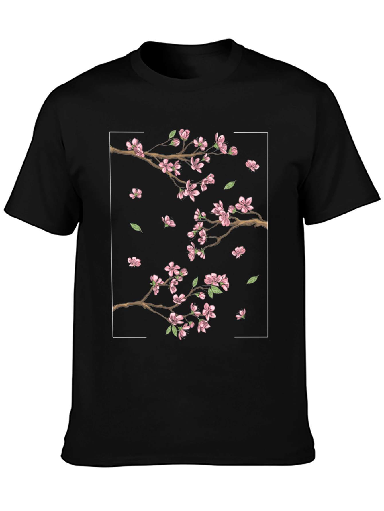 Blossom Branch Graphic Black Tee