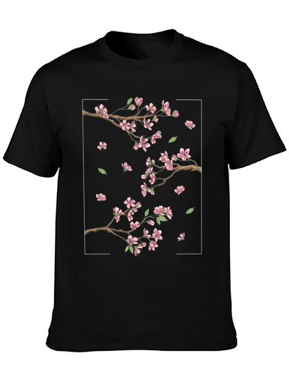 Blossom Branch Graphic Black Tee