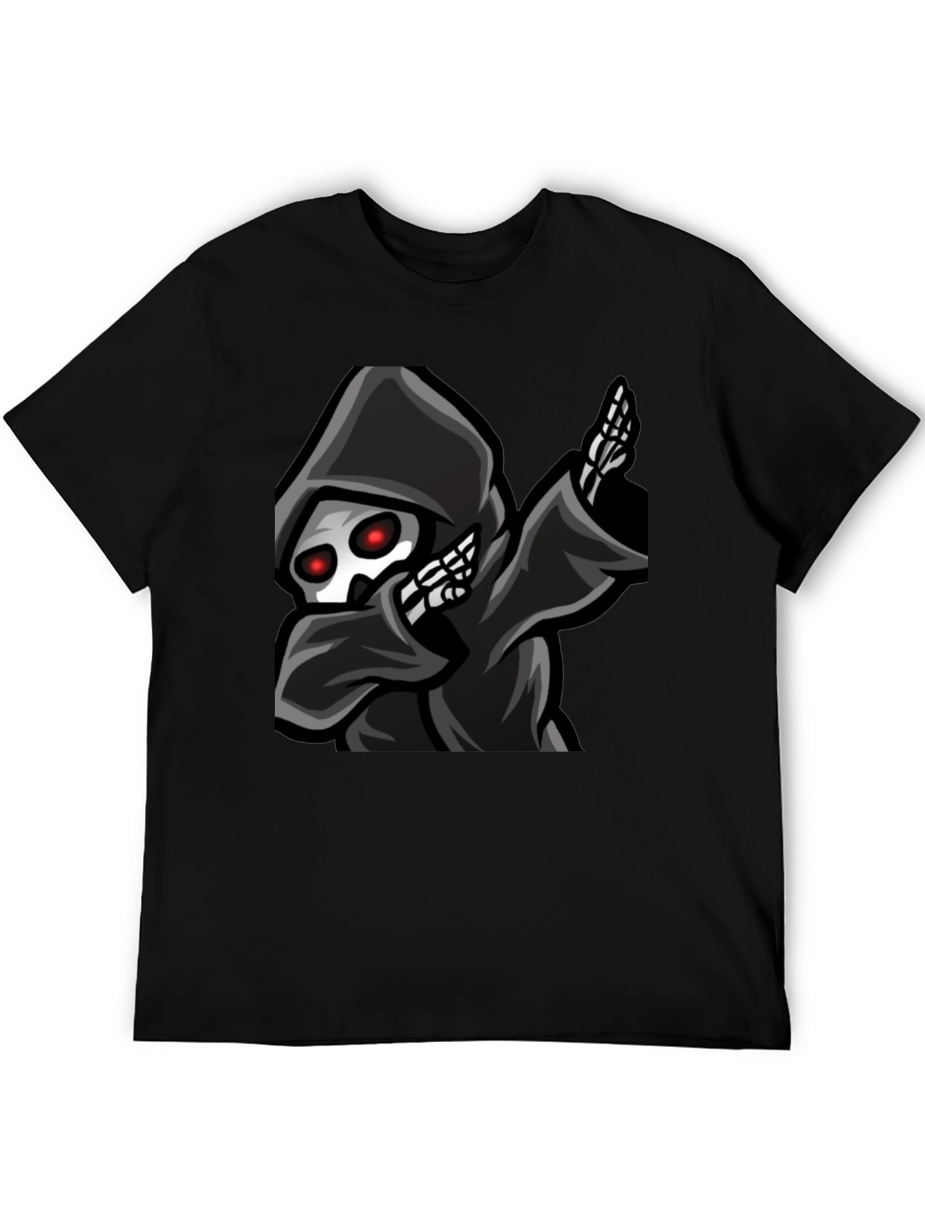 Grim Reaper Dabbing Graphic Tee - Black Cotton T-Shirt