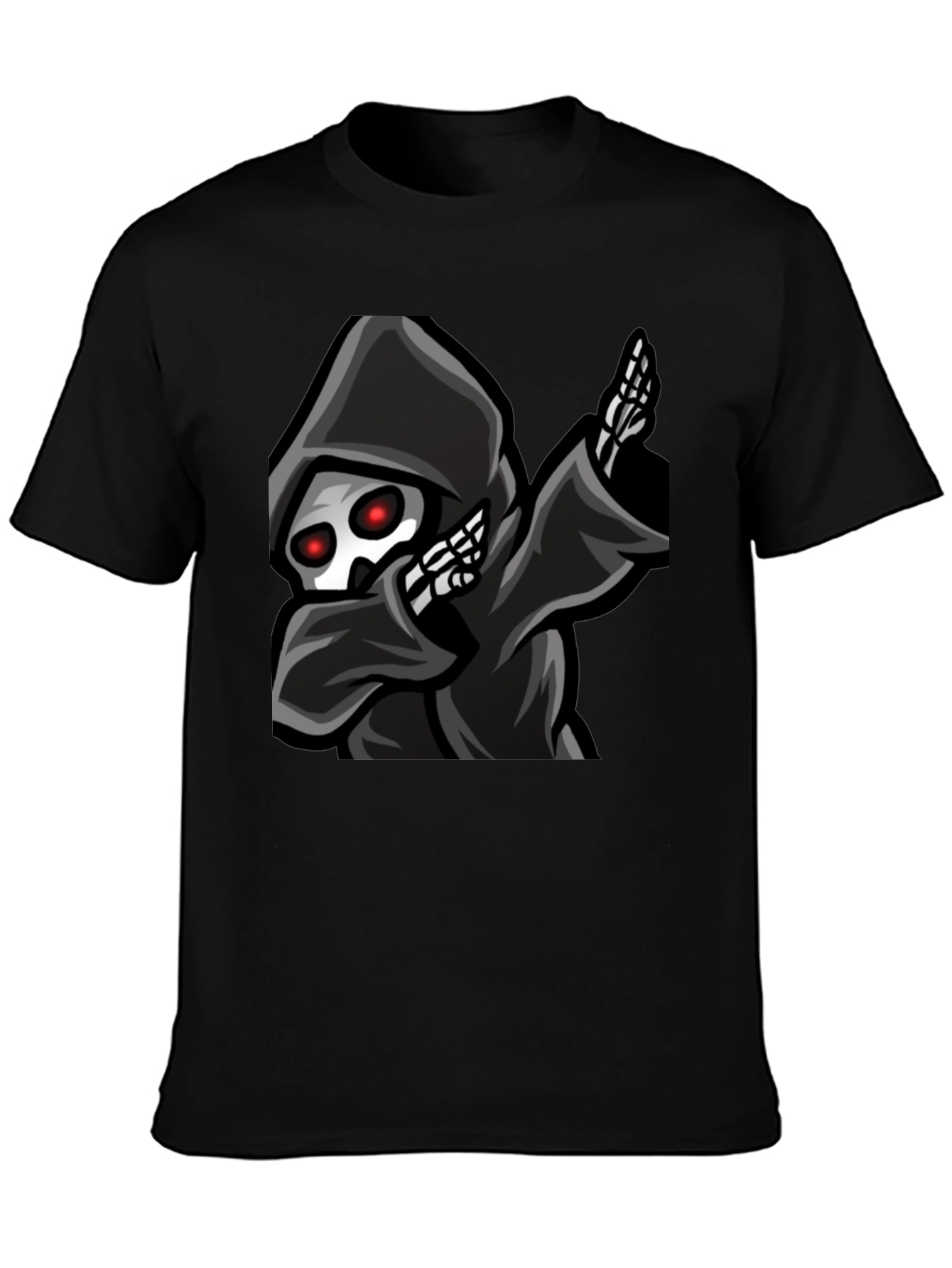 Grim Reaper Dabbing Graphic Tee - Black Cotton T-Shirt