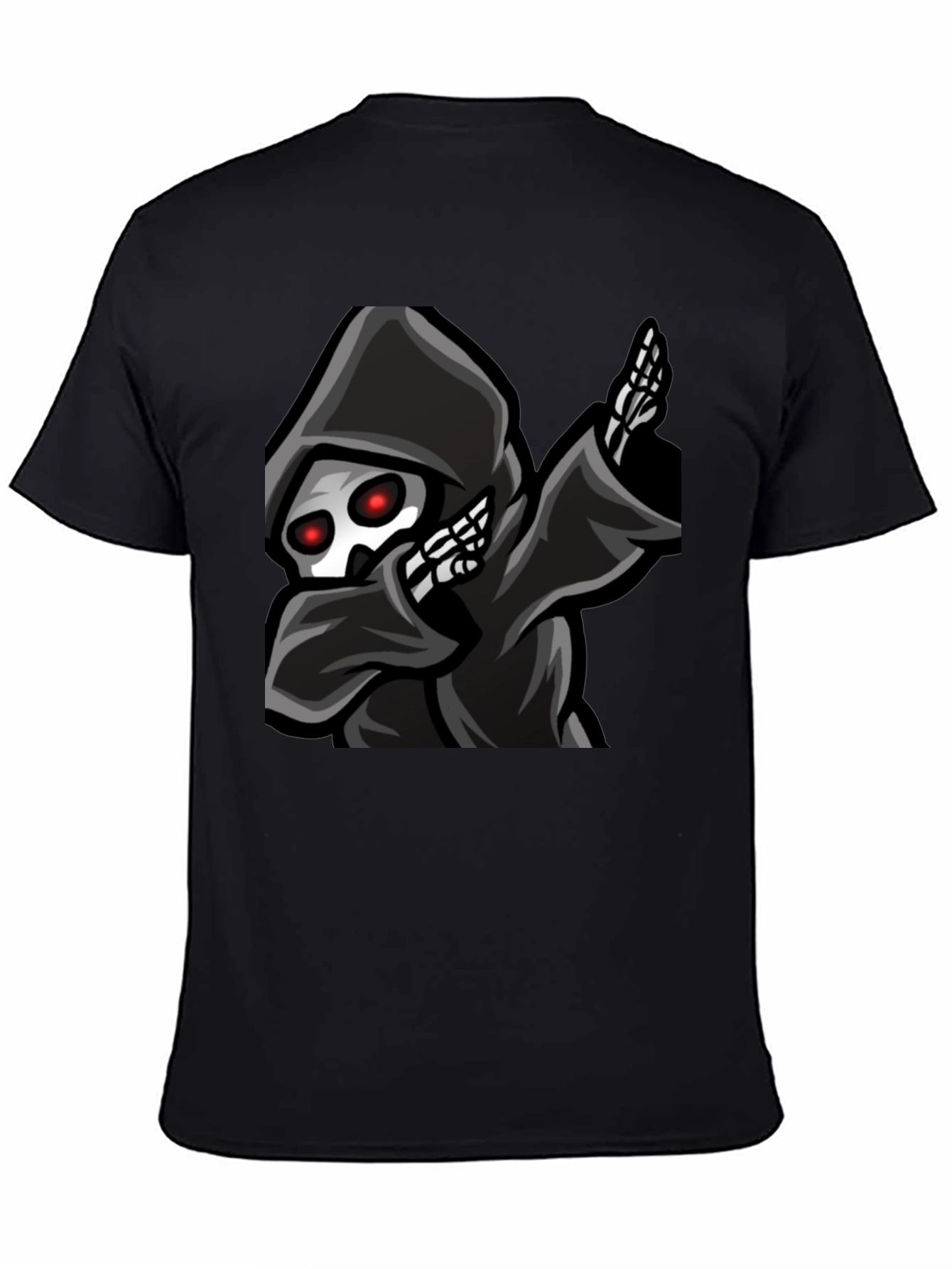 Grim Reaper Dabbing Graphic Tee - Black Cotton T-Shirt