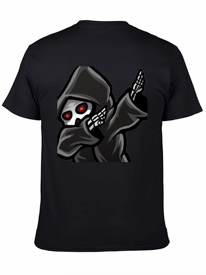 Grim Reaper Dabbing Graphic Tee - Black Cotton T-Shirt
