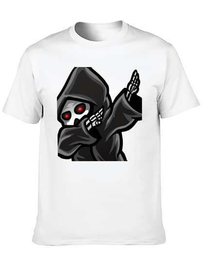 Grim Reaper Dabbing Graphic Tee - Black Cotton T-Shirt