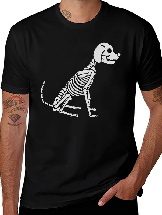 Dog Skeleton Graphic Tee - Spooky & Stylish!