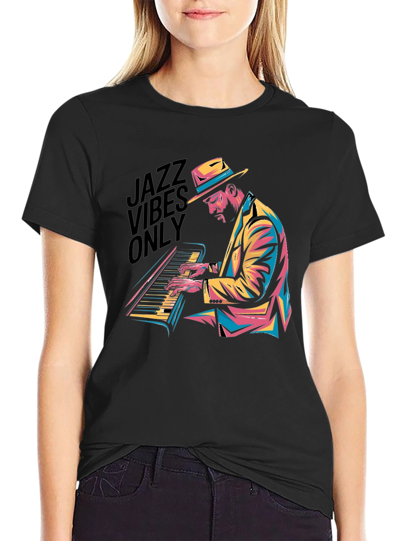 Jazz Vibes Only Black T-Shirt