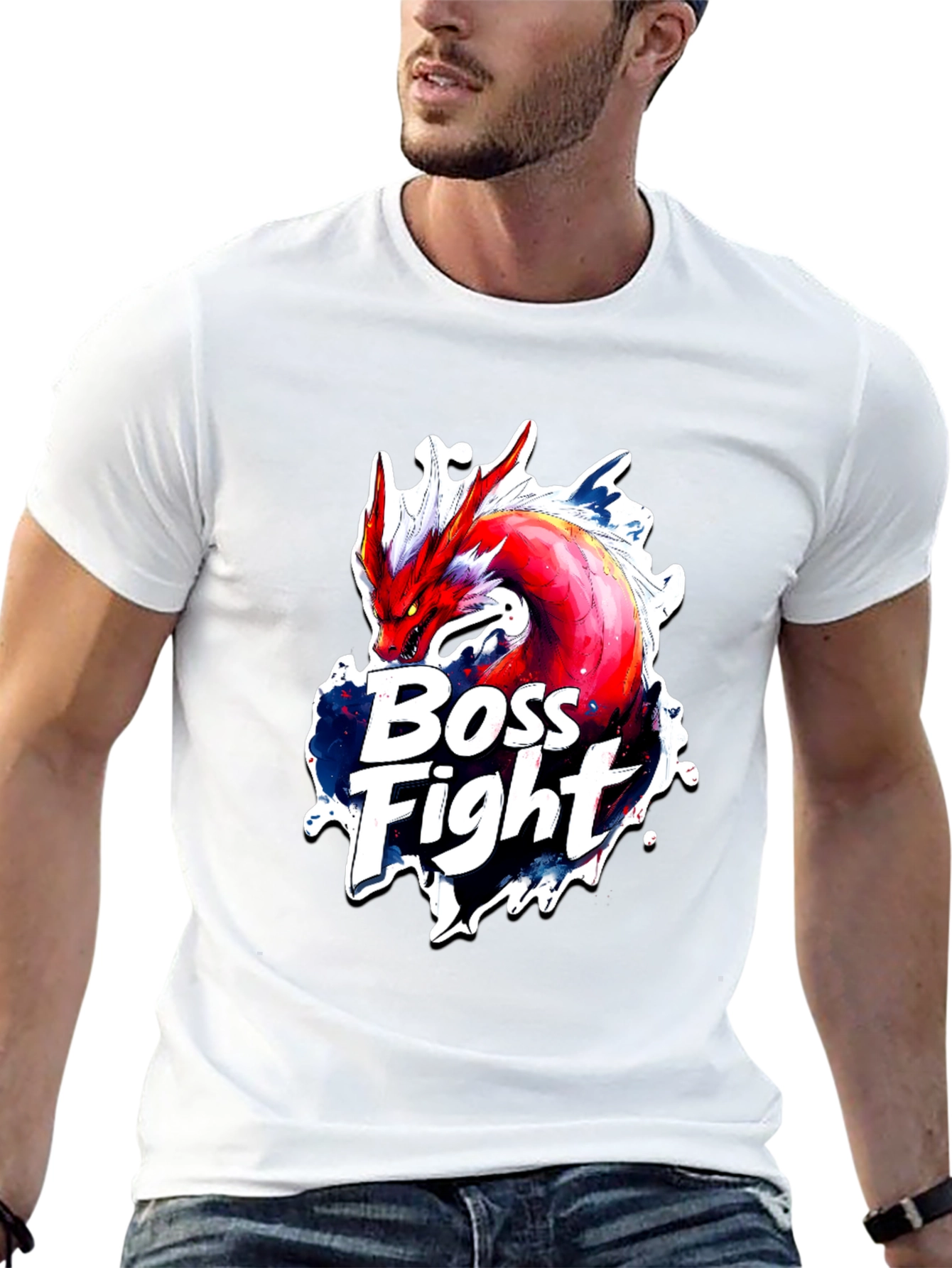 Boss Fight Dragon Graphic Black T-Shirt